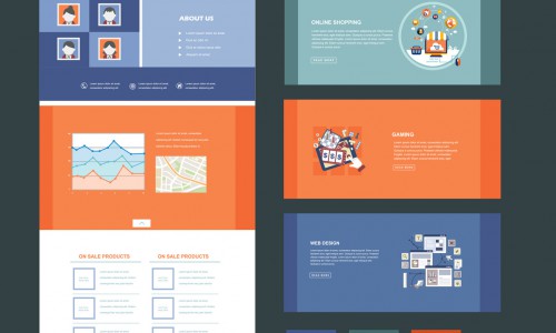 one page website template in flat design